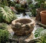 Rustic Resin Stone Turtle Planter