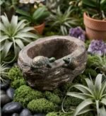 Rustic Resin Stone Turtle Planter - Image 2