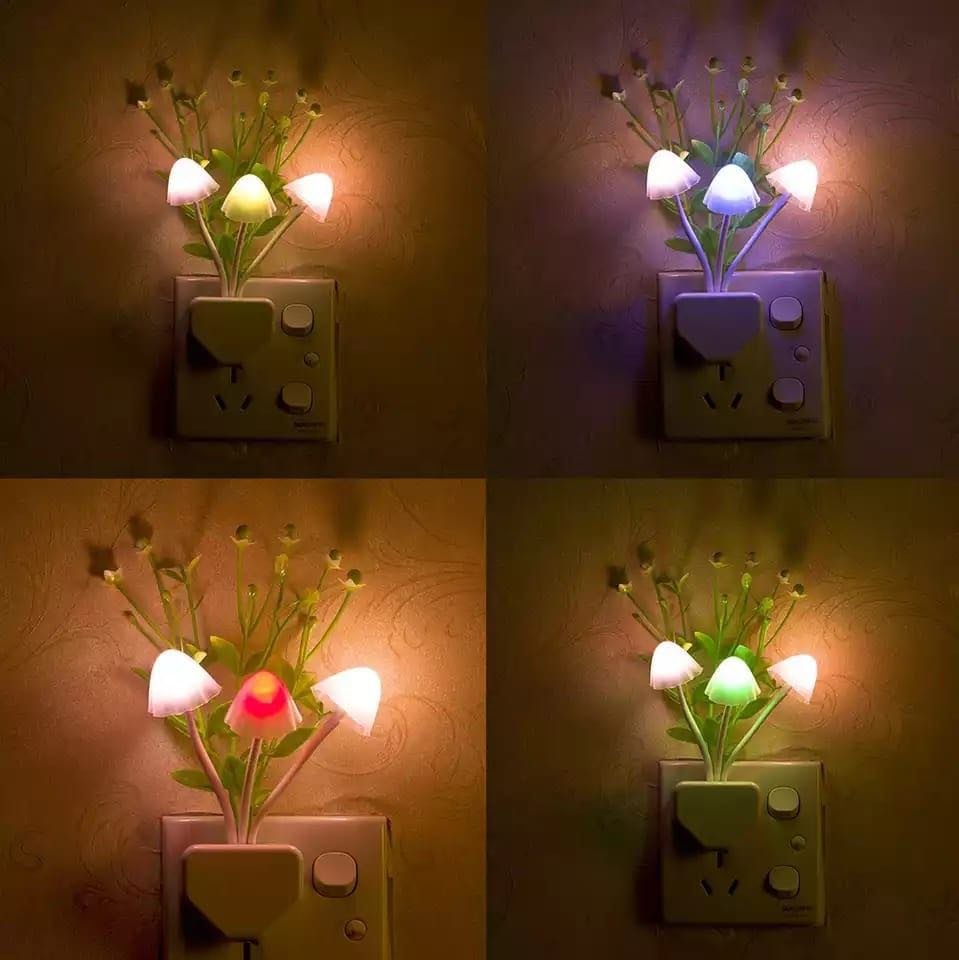 pack of 3 Sensor LED Mushroom Night Light Wall Lamp