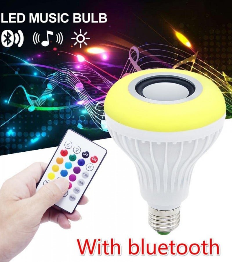 LED RGB Bulb with Integrated Bluetooth Speaker Remote Esentiments