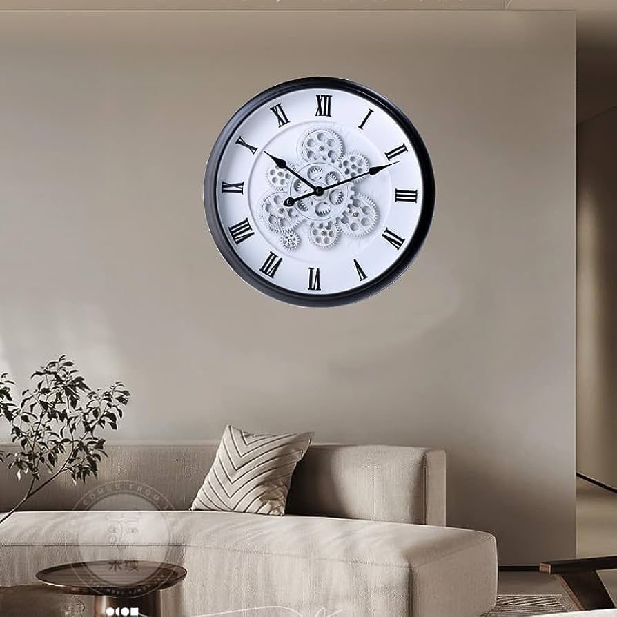Large Black And White Vintage Wall Clock – Esentiments – no 1 home