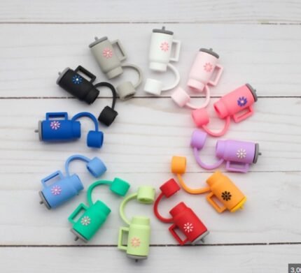 Pack of 4 Silicone Stanley Tumbler Straw Topper Cap