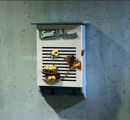 Decorative wooden key box sweet home large