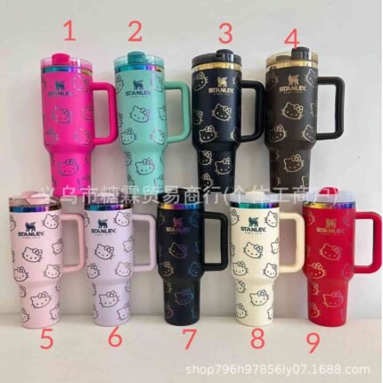 Hello Kitty 40 Oz Stanley Quencher Tumbler H2.0 Dupe