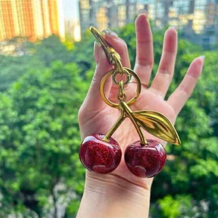 Trending Bag Cherry Charm Keychain Large size