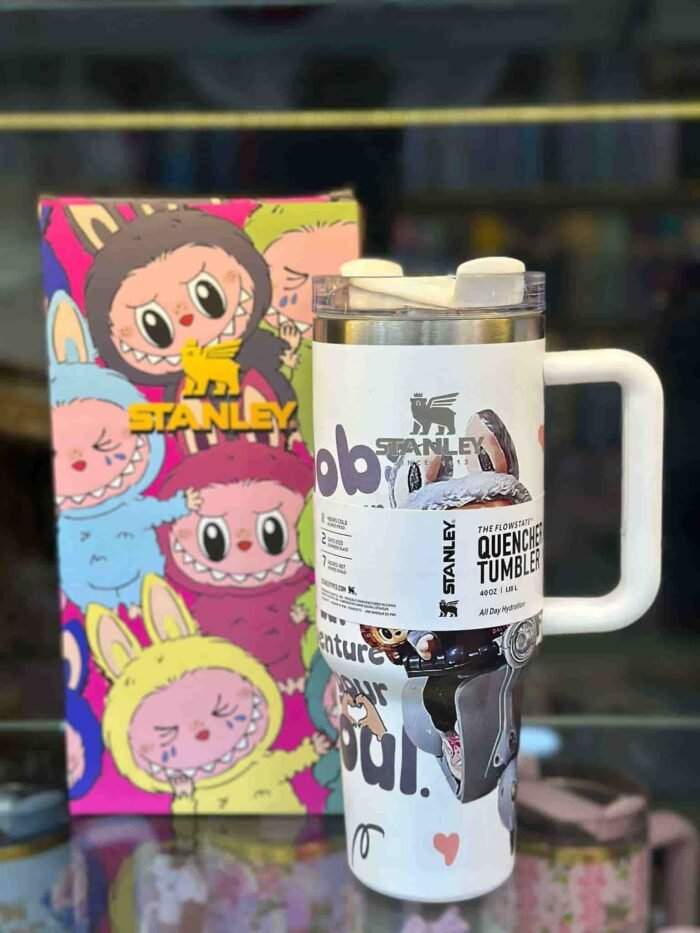 Labubu 40 Oz Stanley Quencher Tumbler H2.0 Dupe with Topper - Image 5