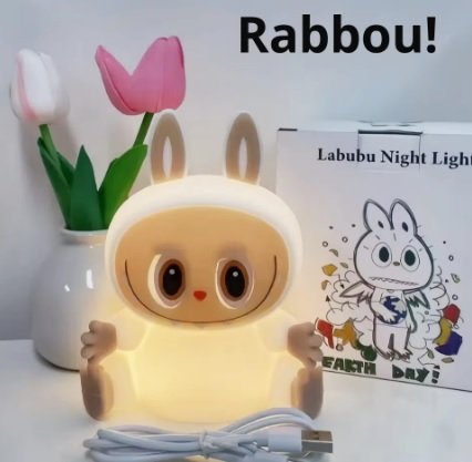 Soft Silicone Cute Labubu Chargeable Lamp
