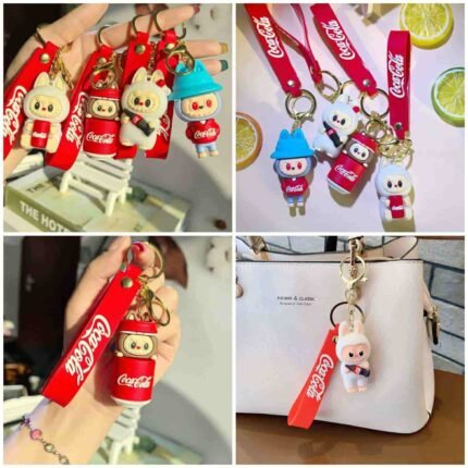 pack of 2 pieces Labubu Cute little Monster keychain for bags and Tumbler decoration
