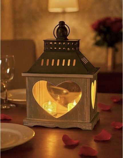 Vintage Metal Wooden Rustic Lantern
