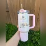 Stanley 40 oz Stainless Steel H2.0 Flowstate Quencher Tumbler Watercolor Tulle - Image 5