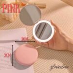 Portable Mini Led Makeup Mirror Folding Double-sided Small Round Rechargeable - Image 2