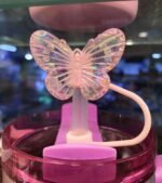 Crystal Acrylic pack of 2 Butterfly Straw Topper for tumbler - Image 5