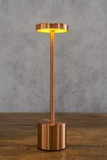 LED Long Stainless Steel Copper Table Lamp - Image 5