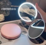 Portable Mini Led Makeup Mirror Folding Double-sided Small Round Rechargeable - Image 3