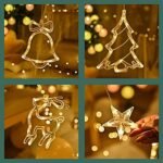 Christmas Reindeer LED Curtain Lights 12 Strings - Image 3