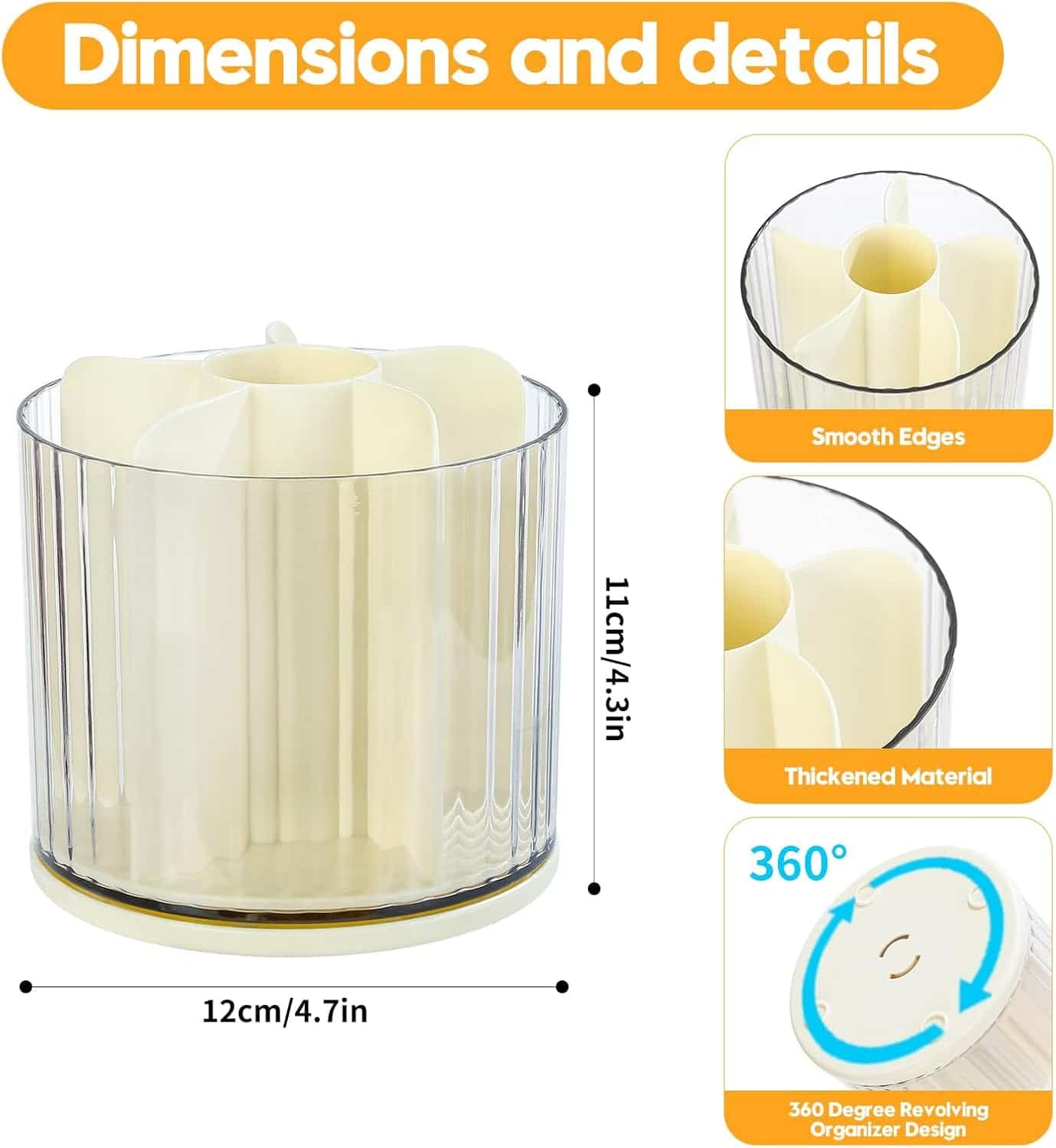 61diL2b4vfL._AC_SL1500_-min 360° Rotating Desk Organizer - 6 Slots Pen and Pencil Holder - Image 2