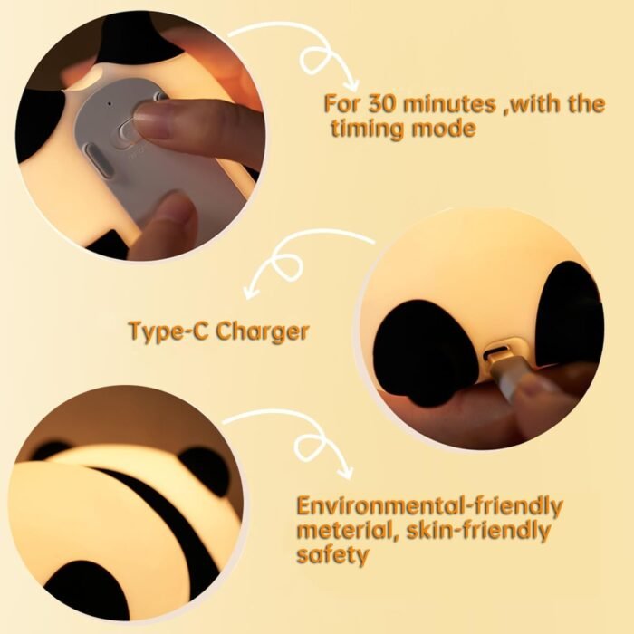 Cute Panda Night Light silicone Soft Lamp - Image 3