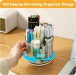 360° Rotating Desk Organizer - 6 Slots Pen and Pencil Holder - Image 3