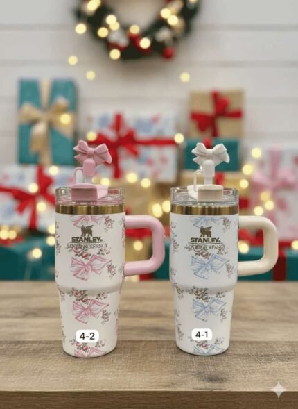 Stanley X LoveShackFancy Holiday Cute Mini Quencher Tumbler 14oz