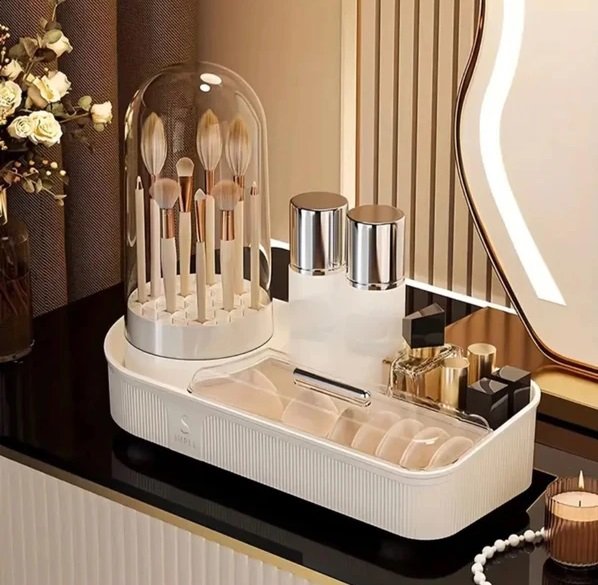 org 2 Rotating Makeup Organizer for Vanity Brush Holder - Image 1
