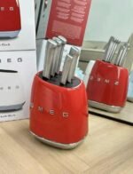 Smeg Stainless Steel Knife Block Set - Image 4