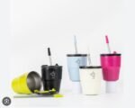 Cute Coffee Tumbler with Stainless Straw Eco-Friendly Travel Cup (500ml) - Image 2