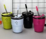 Cute Coffee Tumbler with Stainless Straw Eco-Friendly Travel Cup (500ml) - Image 4