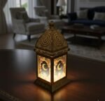 Ramadan Led Chrome Gold Metal Lantern - Image 3