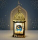 Ramadan Led Chrome Gold Metal Lantern - Image 2