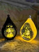 Ramadan hanging Led Pvc glass mirror Lantern Each