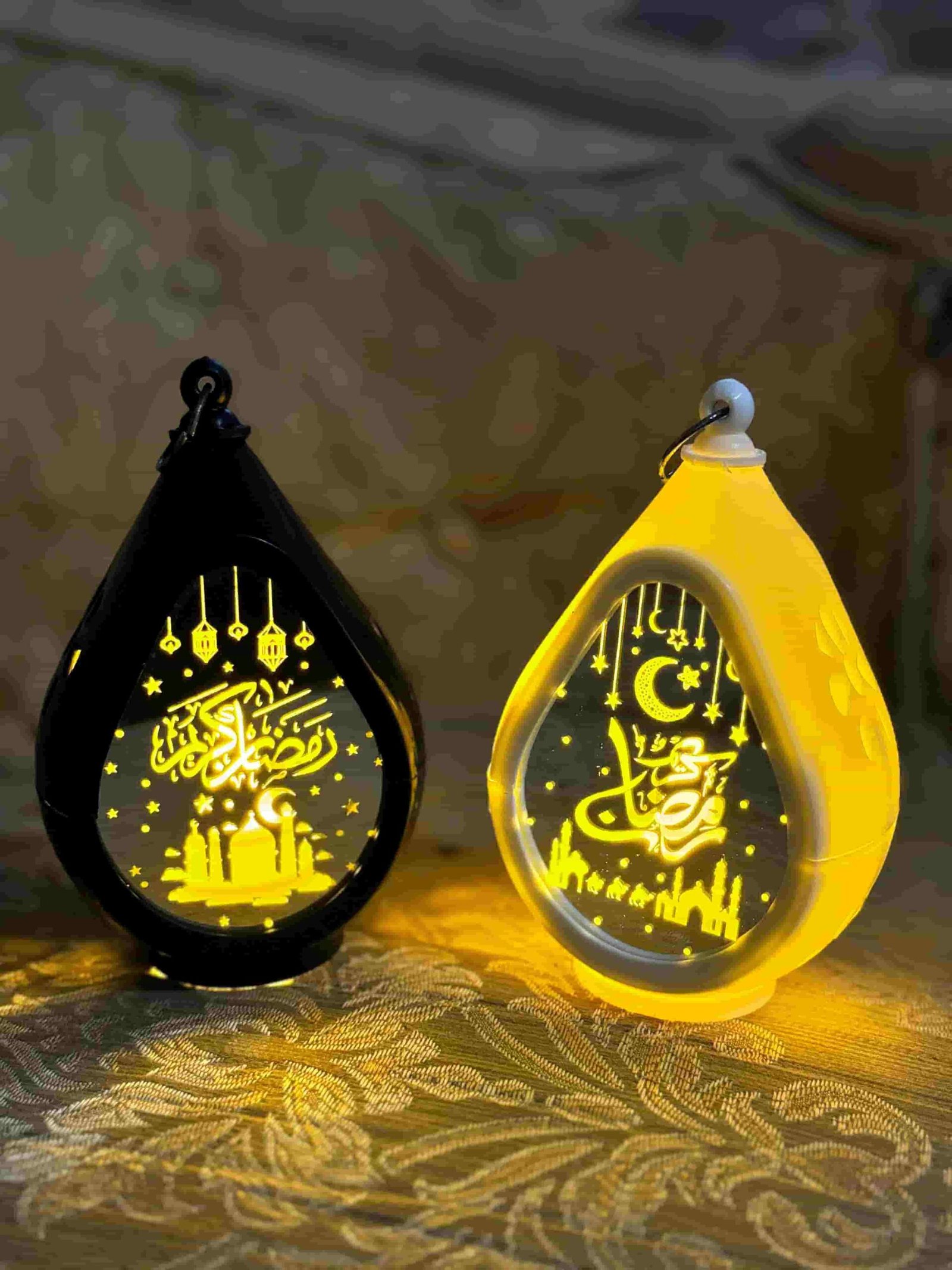 ramadan (3) (1) Ramadan hanging Led Pvc glass mirror Lantern Each - Image 1