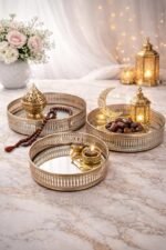 Elegant Round Mirrored Tray for Ramadan & Eid Décor - Image 2