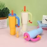 Large 33oz Stainless Steel Tumbler with Straw & Handle | Insulated Travel Cup - Image 2