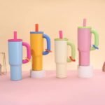 Large 33oz Stainless Steel Tumbler with Straw & Handle | Insulated Travel Cup - Image 4