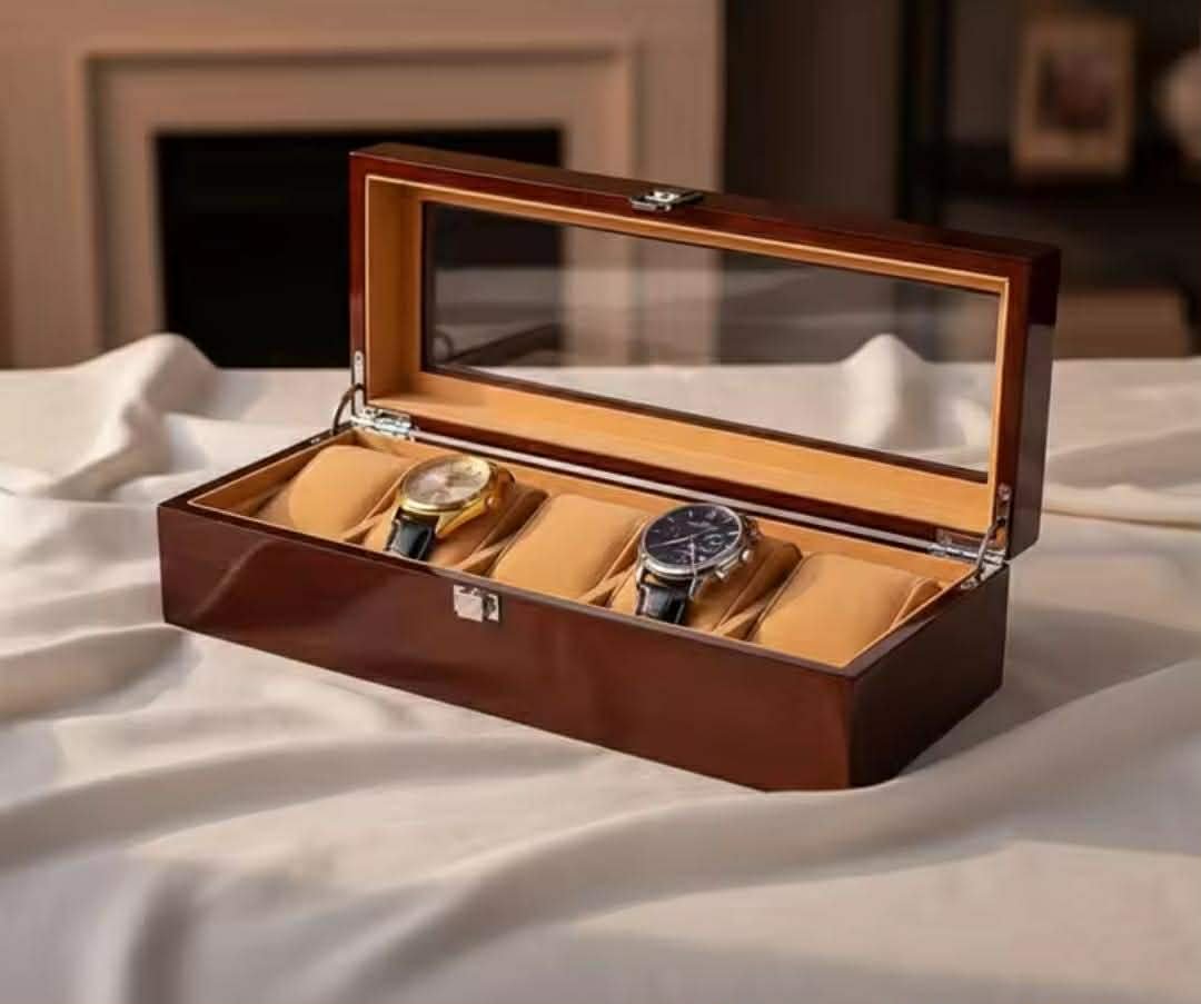 486c9edb-7e73-4e62-8cb7-76b65c6145c5 Luxury Wooden Watch Organizer – Premium Walnut Finish - Image 1