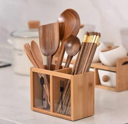 bamboo wooden Cutlery Chopstick Holder