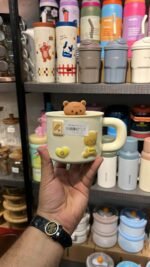 Adorable Bear Ceramic Mug with Lid & 3D Charms - Image 5
