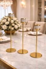 Elegant Modern Dining Table Candlestick Stand (Set of 3) - Image 3