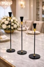 Elegant Modern Dining Table Candlestick Stand (Set of 3) - Image 2