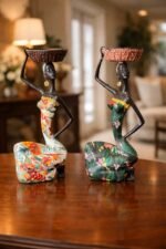 Elegant African Lady Figurine Ornament Statue - Image 6