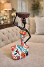 Elegant African Lady Figurine Ornament Statue - Image 7