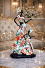 Elegant African Lady & Child Resin Figurine Large - Image 4