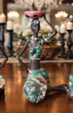 Elegant African Lady Figurine Ornament Statue - Image 3
