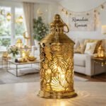 Ramadan Chrome Gold Metal LED lantern Battery Operated