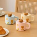 Adorable Bear Ceramic Mug with Lid & 3D Charms