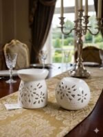 Artisan Floral Ceramic Aroma Set – Luxury Porcelain Oil Burner - Image 3