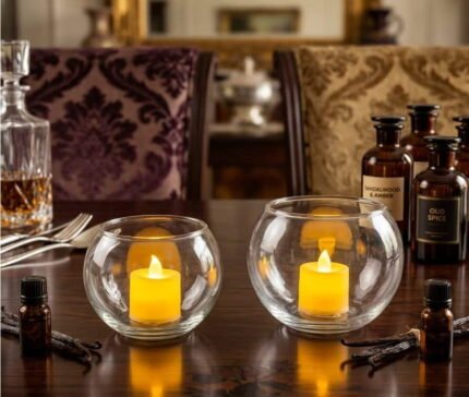 Glass Globe Tea Light Candles Holder