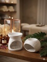 Artisan Floral Ceramic Aroma Set – Luxury Porcelain Oil Burner