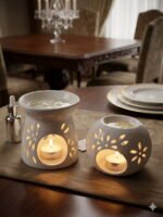 Artisan Floral Ceramic Aroma Set – Luxury Porcelain Oil Burner - Image 2