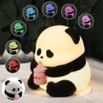 Cute Panda silicone Night Light chargeable lamp - Image 2